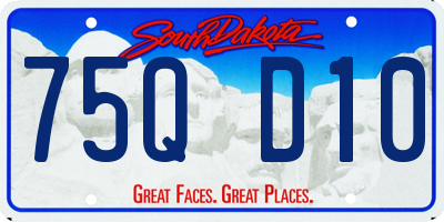 SD license plate 75QD10