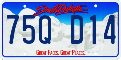 SD license plate 75QD14