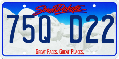 SD license plate 75QD22