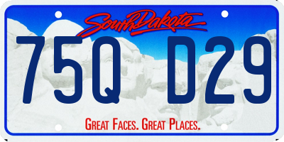 SD license plate 75QD29