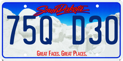 SD license plate 75QD30