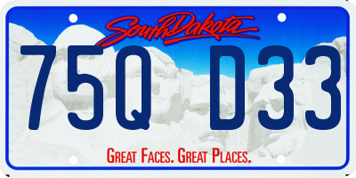 SD license plate 75QD33