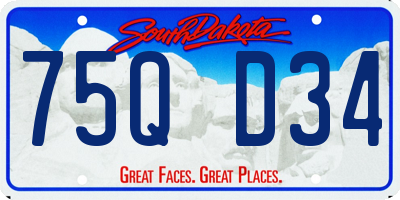SD license plate 75QD34