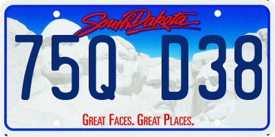SD license plate 75QD38