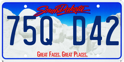 SD license plate 75QD42