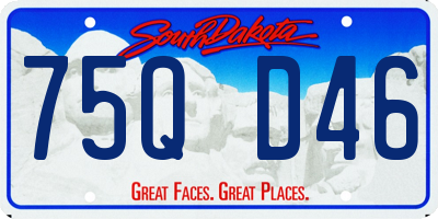 SD license plate 75QD46