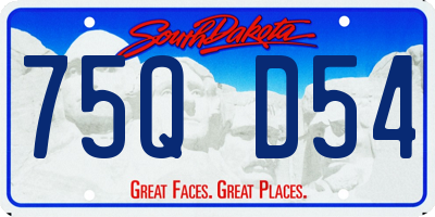 SD license plate 75QD54