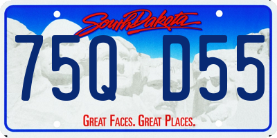 SD license plate 75QD55