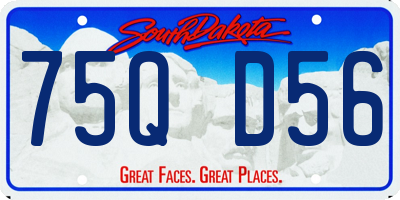 SD license plate 75QD56