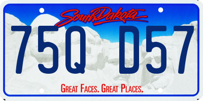 SD license plate 75QD57