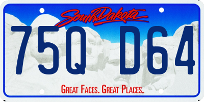 SD license plate 75QD64