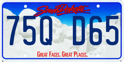 SD license plate 75QD65