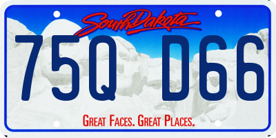 SD license plate 75QD66