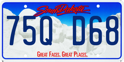 SD license plate 75QD68
