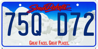 SD license plate 75QD72