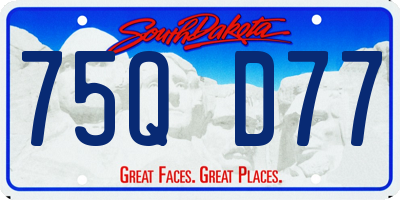 SD license plate 75QD77