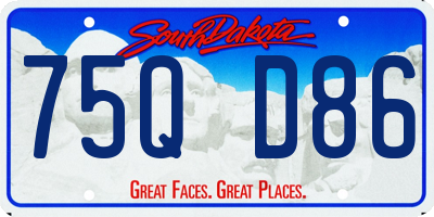 SD license plate 75QD86