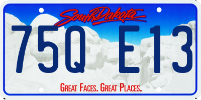 SD license plate 75QE13