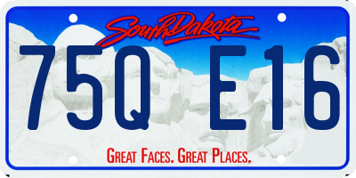SD license plate 75QE16