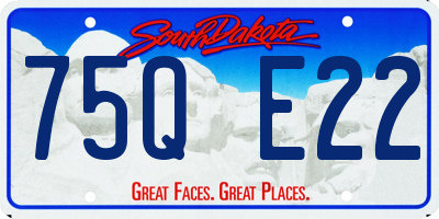 SD license plate 75QE22