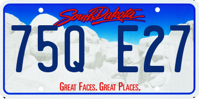 SD license plate 75QE27