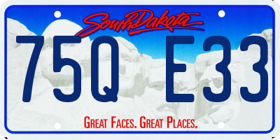 SD license plate 75QE33