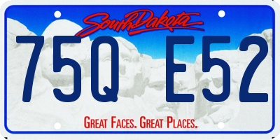 SD license plate 75QE52