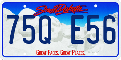 SD license plate 75QE56