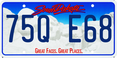 SD license plate 75QE68