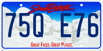 SD license plate 75QE76
