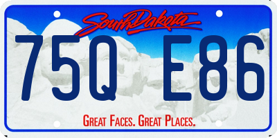 SD license plate 75QE86