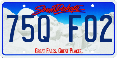 SD license plate 75QF02