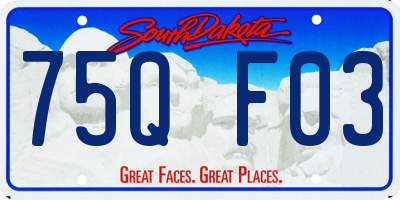 SD license plate 75QF03