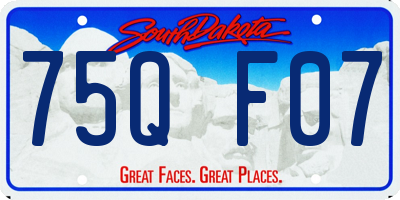 SD license plate 75QF07