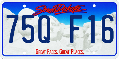SD license plate 75QF16