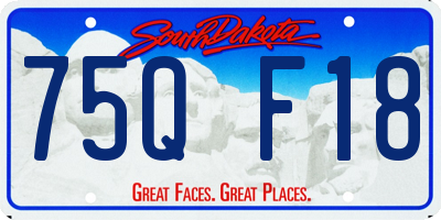 SD license plate 75QF18