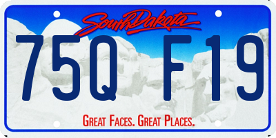 SD license plate 75QF19