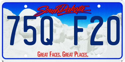SD license plate 75QF20