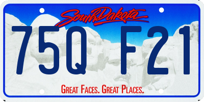 SD license plate 75QF21