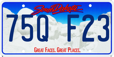 SD license plate 75QF23