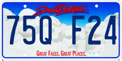 SD license plate 75QF24