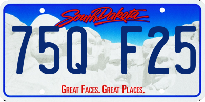 SD license plate 75QF25