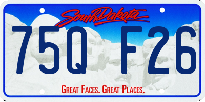 SD license plate 75QF26