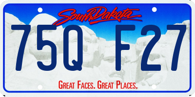 SD license plate 75QF27