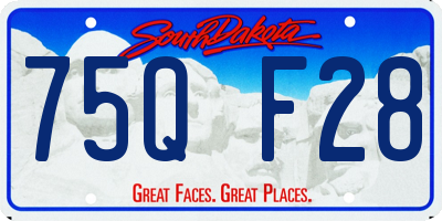 SD license plate 75QF28