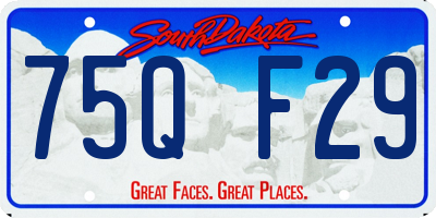 SD license plate 75QF29