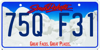 SD license plate 75QF31