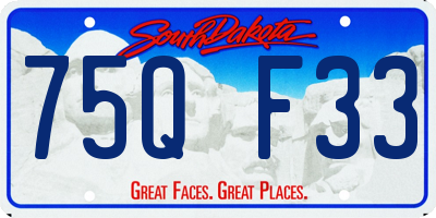 SD license plate 75QF33