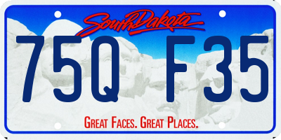 SD license plate 75QF35