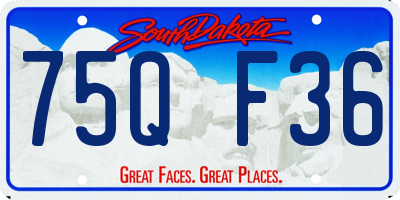 SD license plate 75QF36
